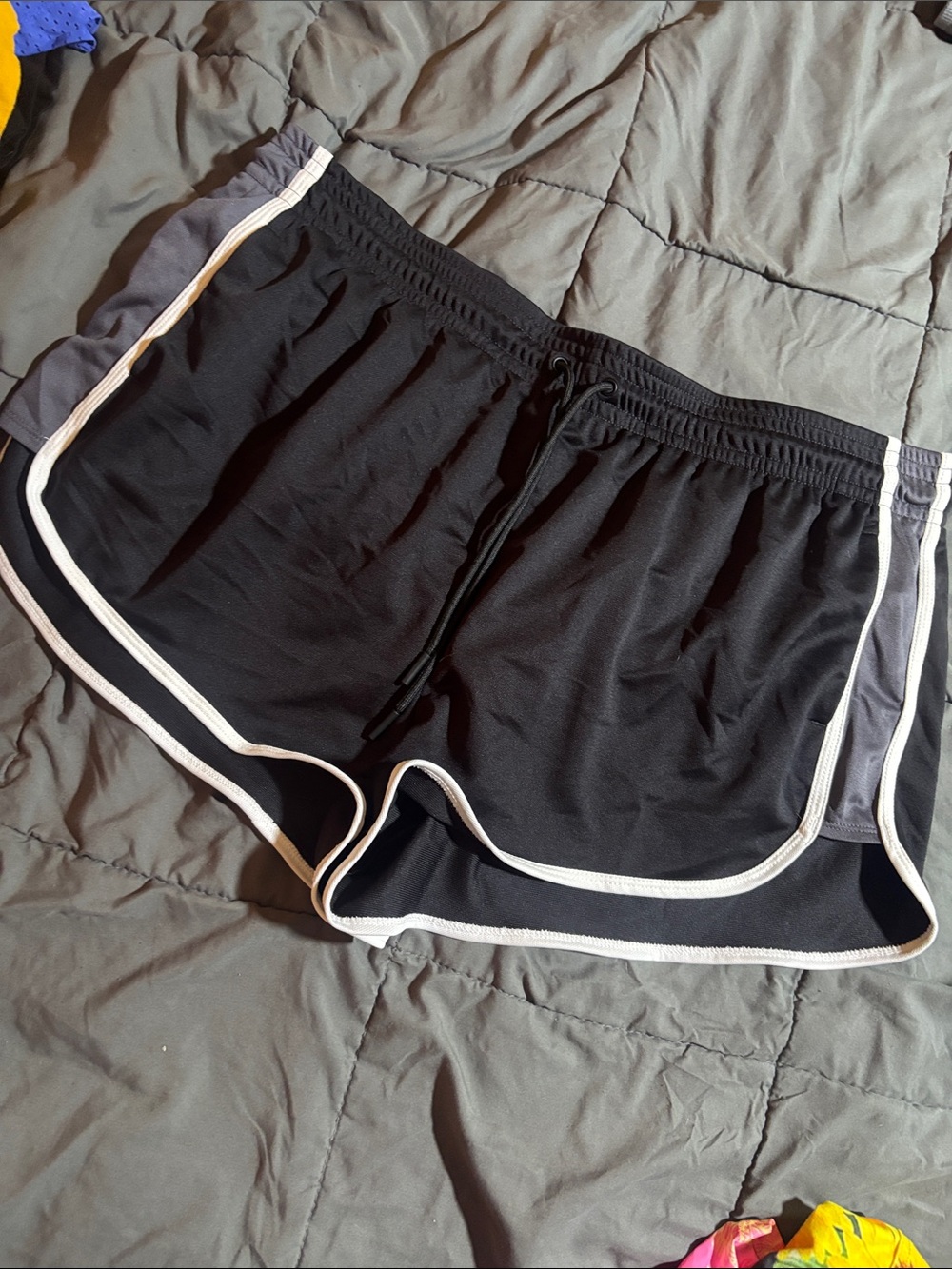 Athletic Works Black Women's Running Shorts with White Trim